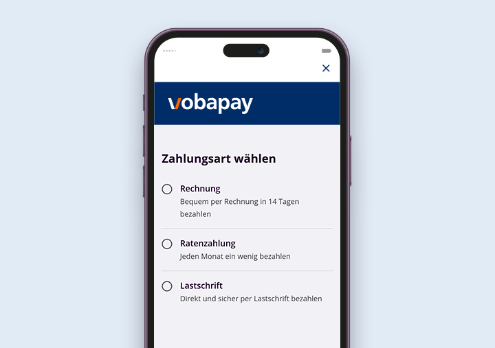 Auswahl der BNPL-Option auf Smartphone